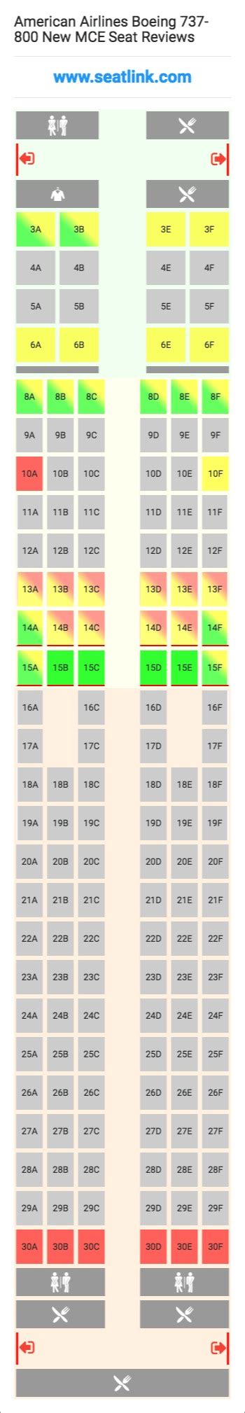 American Airlines Boeing 737 800 New Mce Seating Chart Updated