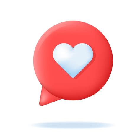 Premium Vector 3d Red Chat Social Media Bubble With Heart Love