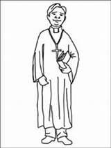 Priest Coloring Printable Career Template sketch template