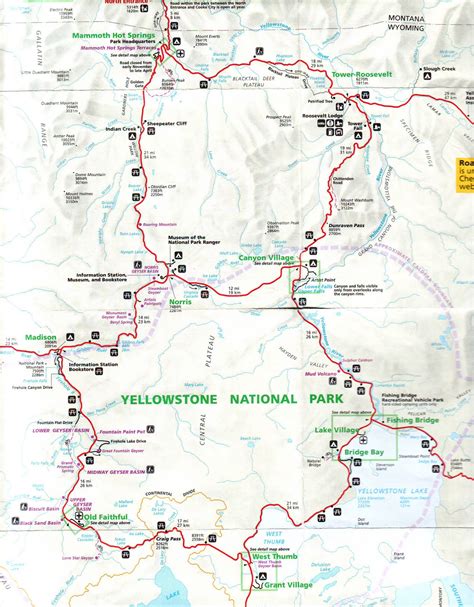 Yellowstone National Park Map Detail Images London Top Attractions Map