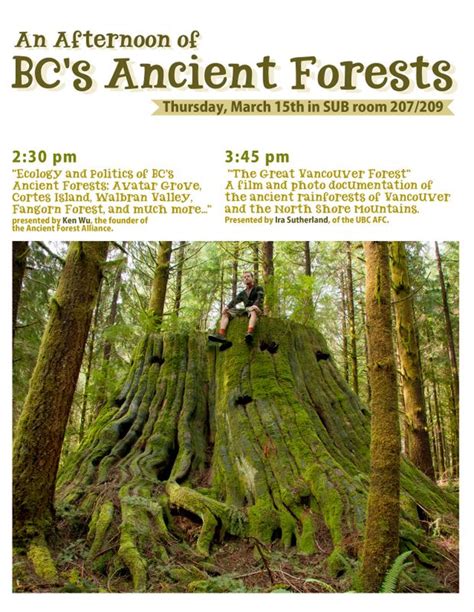 An Afternoon Of Bcs Ancient Forests At Ubc Slideshow Event Ancient