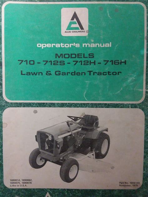 Allis Chalmers 710 712s 712h 716h Garden Tractor And Implem 1690014
