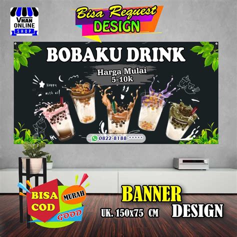 Spanduk Banner Minuman Boba Ukuran Sedang Shopee Indonesia My XXX Hot