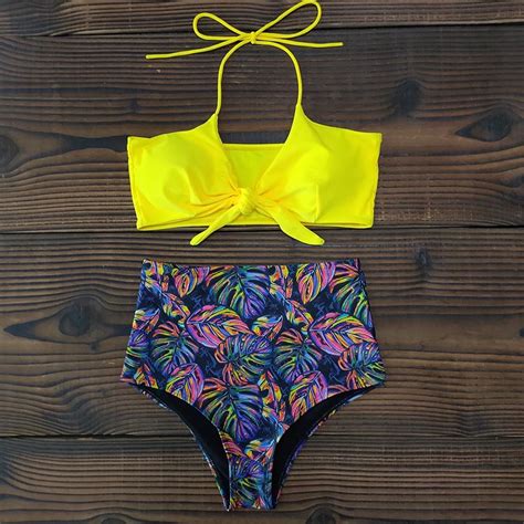 2019 Sexy High Neck Bikini Swimwear Women Swimsuit Push Up Bathing Suits Beach Wear Brazilian