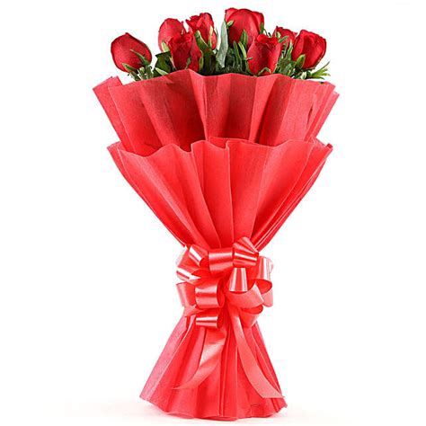 Buysend Elegant Red Roses Bunch Online Fnp