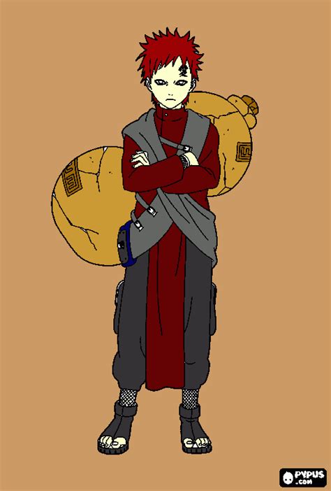 Gaara De Naruto Para Colorear Gaara De Naruto Para Imprimir