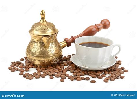 Coffeepot And Seeds Coffee Royalty Free Stock Photography