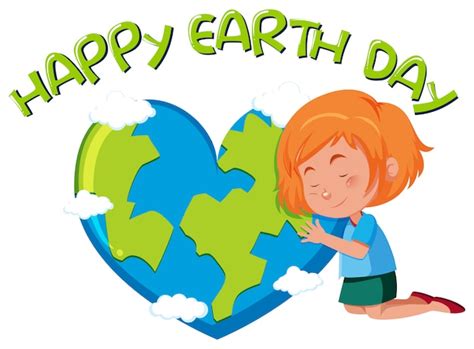 Premium Vector Happy Earth Day With Girl