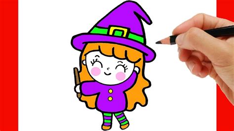 How To Draw A Witch Easy Step By Step Youtube