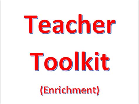 Teacher Toolkit Teaching Resources