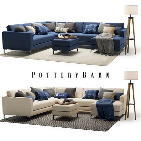 3d Model Pottery Barn Jake Sofa Set 2 On Behance