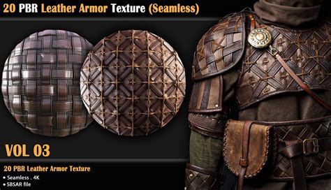 Artstation 20 Pbr Leather Armor Texture Seamless Vol 03 Resources
