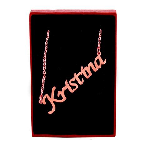 Kristina Personalized Name Necklace 18ct Rose Etsy