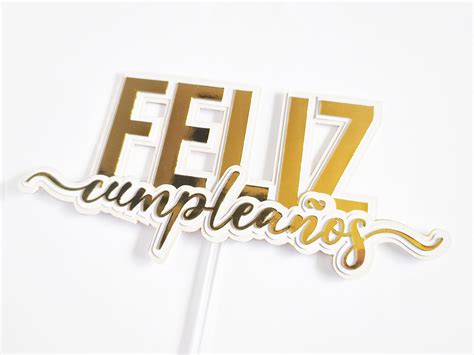 Feliz Cumpleaños Cake Topper Svg Template Birthday Party Etsy India