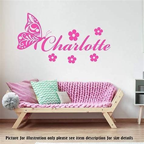 Butterfly Wall Stickers Personalised Name With Flowers W