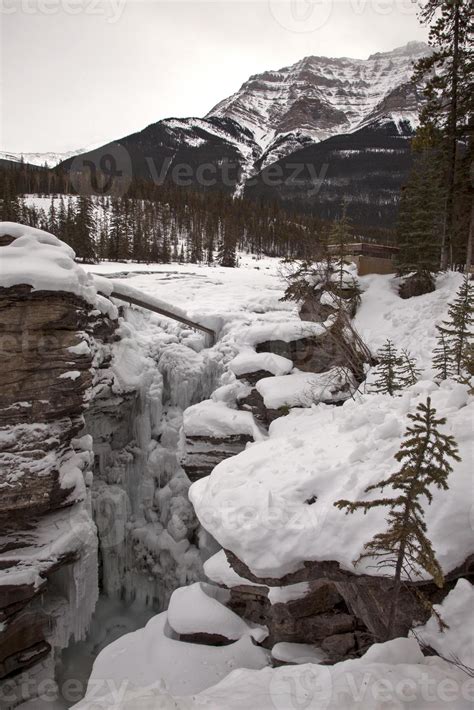 Athabasca Falls In Winter 5437839 Stock Photo At Vecteezy