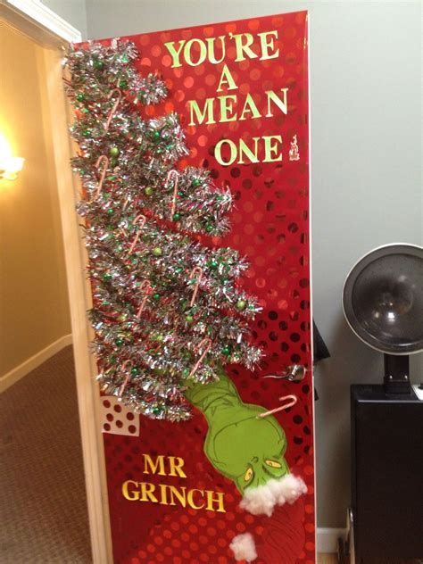 Grinch Christmas Door Decoration In Office Christmas Decorations