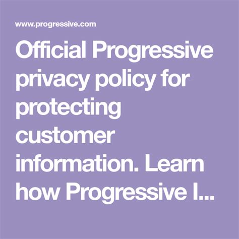 Official Progressive privacy policy for protecting ...