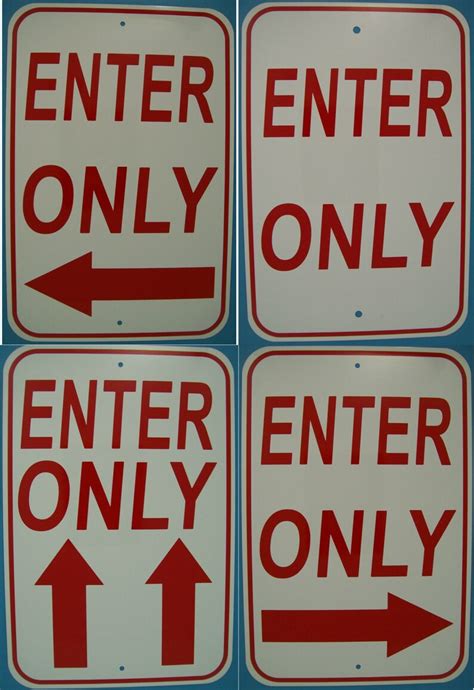 Enter Only Sign Enter Only Street Sign 12x18 Aluminum Etsy