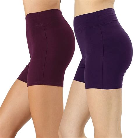 Thelovely Womens And Plus Soft Cotton Stretch High Waist Sports Short