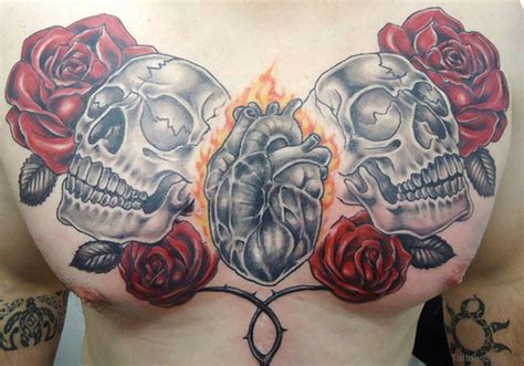 The colors of the roses are divine, they look almost like velvet. 75 Brilliant Chest Tattoos For Men