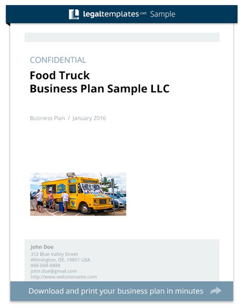 A business plan consists of the following parts Sample Business Plan For Food Truck Business : 4 + Food Truck Business Plan Templates - PDF ...