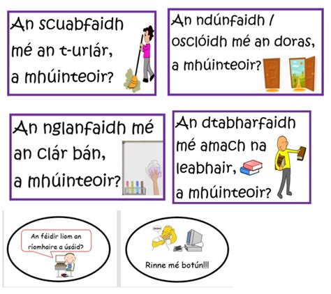 Mash Class Level Classroom Questions For Display As Gaeilge