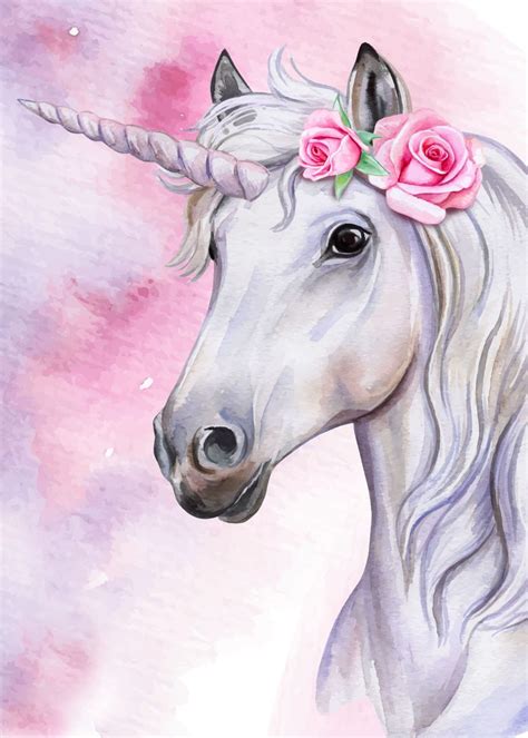 Unicorn Portrait Poster Print By Queensy Collin Displate In 2020