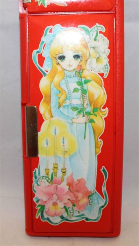 Vintage Japanese Anime Manga Candy Candy Soft Magnetic Pencil Case Red