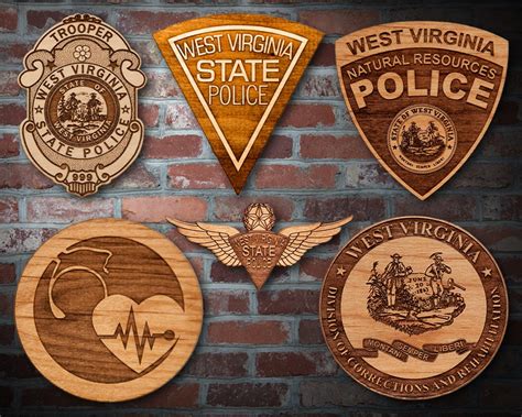 Personalized Wooden West Virginia State Police Badge Or Patch Plaque Etsy