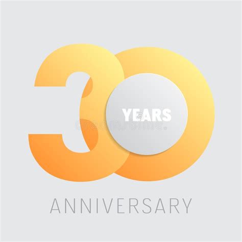 30 Years Anniversary Vector Icon Logo Square Graphic Design Element