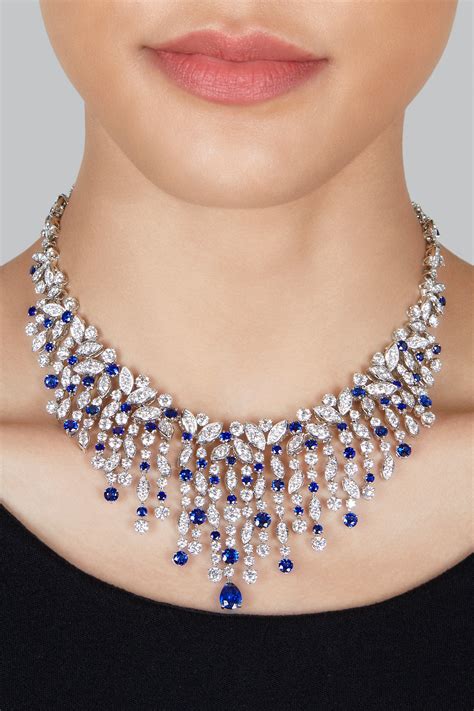 Graff Sapphire And Diamond Rhythm Necklace Magnificent Jewels