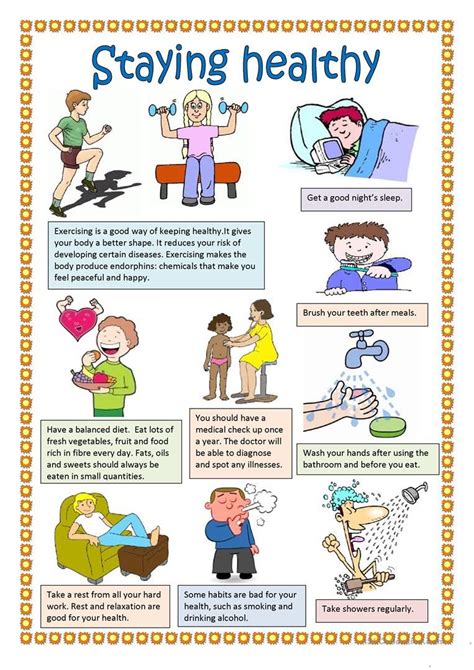 staying healthy english esl worksheets for distance learning and physical classrooms how to