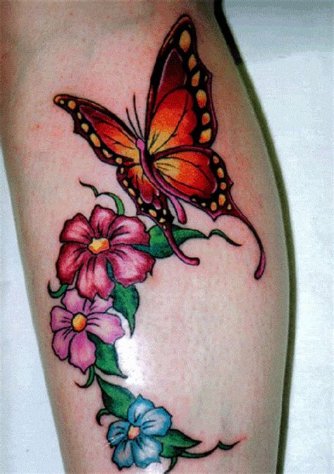 The body is a canvas. 50 Butterfly tattoos with flowers for women | Butterfly ...