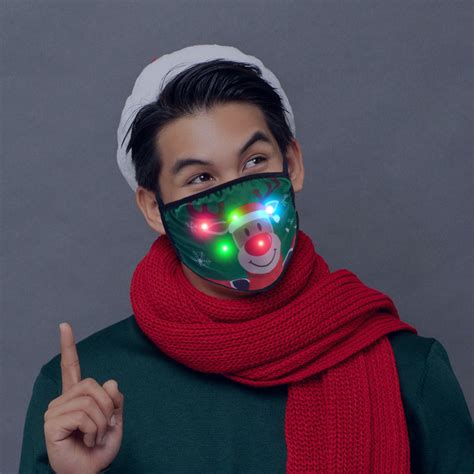 light up led holiday face masks santa reindeer christmas tree and it s all goods