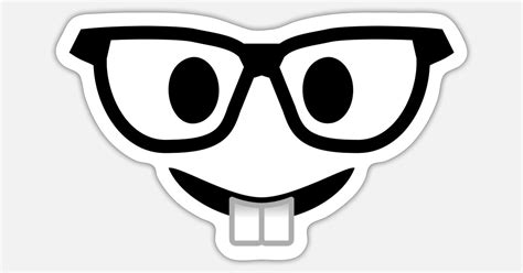 Nerd Glasses Buck Teeth Funny Naughty Face Sticker Spreadshirt