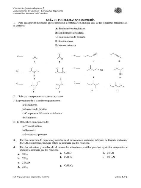 Guía N°2 Isomería Descargar Gratis Pdf Isómero Química Inorgánica