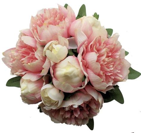 Pink Peony Bouquet For Bridesmaid Silk By Unrealweddingflowers