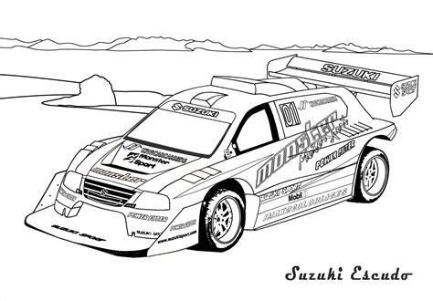 Coloriage Voiture de course #138864 (Transport) – Dessin à colorier