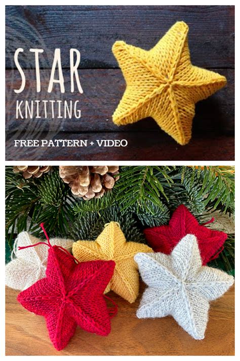 Knit Christmas Star Ornament Free Knitting Patterns Knitting Pattern