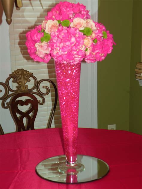 Tall Hot Pink Centerpieces In 2023 Pink Centerpieces Hot Pink Decor