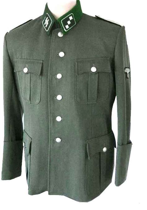 Ss Officers Tunic With Attached Insignia Waffen Ss Field Grey Tunic