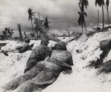 On Tarawa Beach Marines Landing On Tarawa Island Beach Creep Up On Jap
