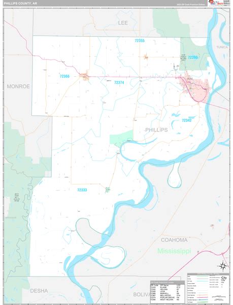 Phillips County Ar Wall Map Premium Style By Marketmaps Mapsales