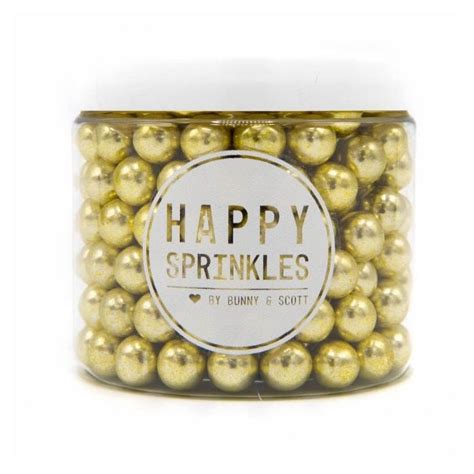 Happy Sprinkles Metallic Gold Medium Edible Choco Sprinkles 90g