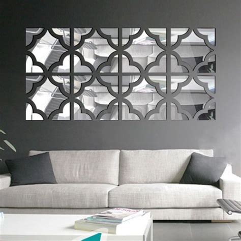 3d Modern Mirror Symmetry Wall Stickers Acrylic Mural Art Home Decor