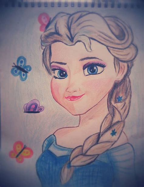 11x14 Elsa Colored Pencil Drawing Felicia Clark Drawings Art