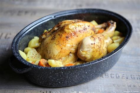 Poulet rôti en cocotte pommes de terre et patates douces No Salt