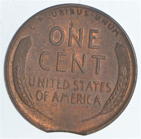 Major Error Clipped Planchet Error Lincoln Cent 1945 Neat