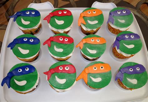 Teenage Mutant Ninja Turtle Cupcakes Turtle Birthday Parties Tmnt Birthday Ninja Turtle